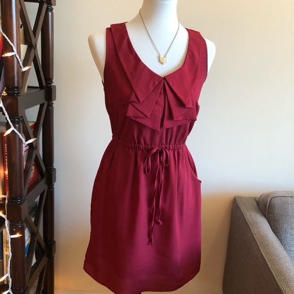 maroon spring dress